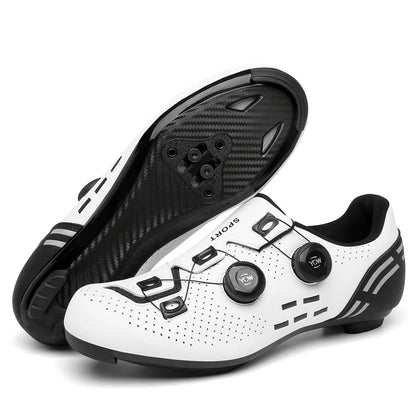 Zapatillas de ciclismo de montaña 2023 con calas para hombre y mujer, de carbono, deportivas, de velocidad, planas, SPD, para ciclismo de carretera