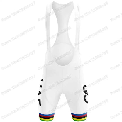 Conjunto de maillot ciclista Tadej Pogačar, campeón del mundo por equipos de los Emiratos Árabes Unidos 2025, ropa de ciclismo para hombre, camisetas de ciclismo de carretera, traje, pantalones cortos con tirantes