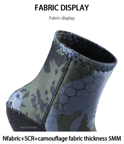 Calcetines de buceo de neopreno de 5 mm, para verano, para deportes de buceo, para surf, playa, antideslizantes, aletas de natación, resistentes a la arena y a los baños de hielo.