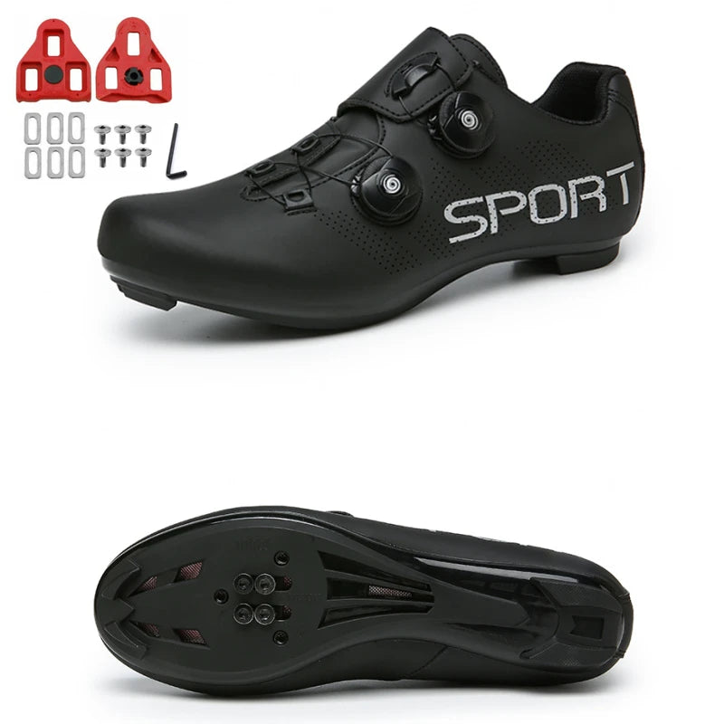 Zapatillas de ciclismo ultraligeras con autobloqueo para hombre, calzado deportivo unisex con calas SPD, para carreras y ciclismo de montaña