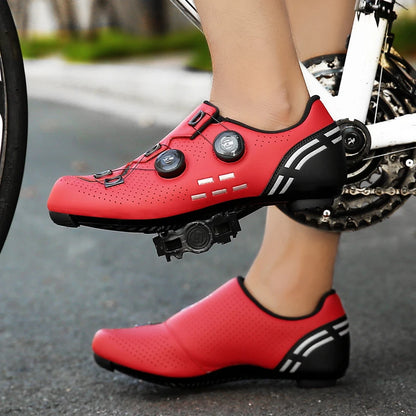 Zapatillas de ciclismo de montaña 2023 con calas para hombre y mujer, de carbono, deportivas, de velocidad, planas, SPD, para ciclismo de carretera