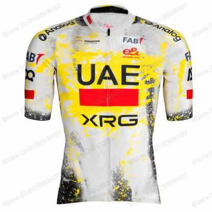 Conjunto de maillot ciclista Tadej Pogačar, campeón del mundo por equipos de los Emiratos Árabes Unidos 2025, ropa de ciclismo para hombre, camisetas de ciclismo de carretera, traje, pantalones cortos con tirantes