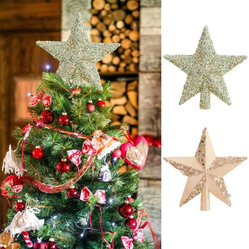 Estrella para la parte superior del árbol de Navidad, estrella 3D brillante, adorno para la parte superior del árbol, decoración navideña para el árbol de Navidad.