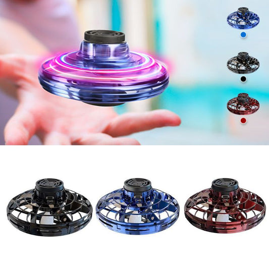 Mini giroscopio de dedo interactivo, juguete de descompresión, dron LED tipo OVNI, helicóptero volador, juguete giratorio para niños
