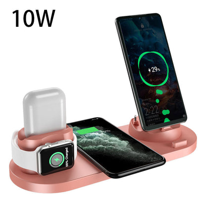 Cargador inalámbrico para iPhone, cargador rápido para teléfono, base de carga rápida , reloj, estación de carga 6 en 1