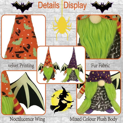 Murciélagos brillantes de Halloween, muñecos sin rostro, decoraciones de Halloween