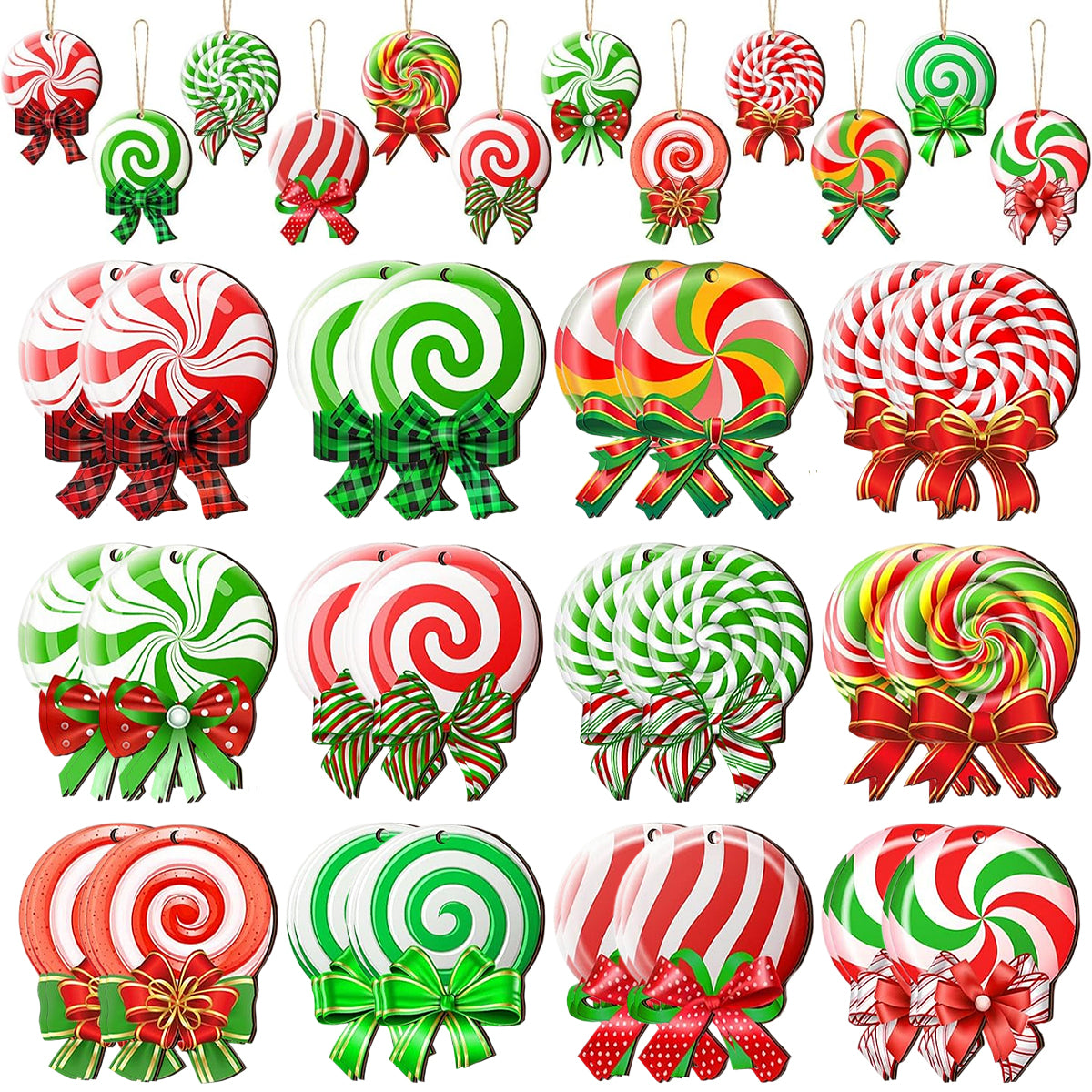 24-Pack Christmas Candy & Lollipop Hanging Ornaments