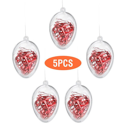 Transparent DIY Christmas Ornament Balls (5 Pieces)