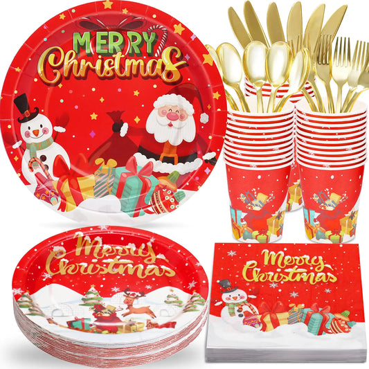 Christmas Party Tableware Set for 25 Guests