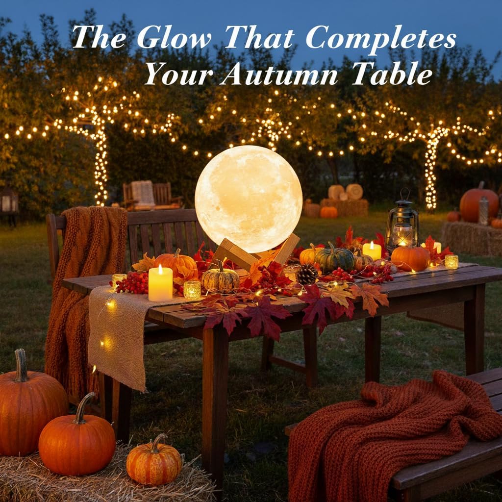 16-Color Moon Lamp with Stand & Remote