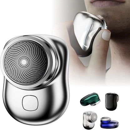 Mini afeitadora facial inalámbrica portátil, recargable por USB, eléctrica, en seco y húmedo, sin dolor, tamaño pequeño, para hombres.