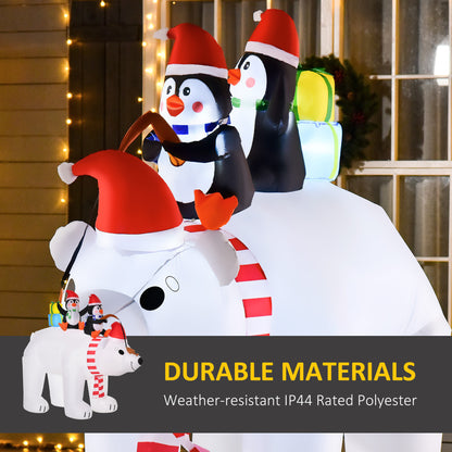 Christmas Inflatable Bear in Santa Gift Bag (LED)