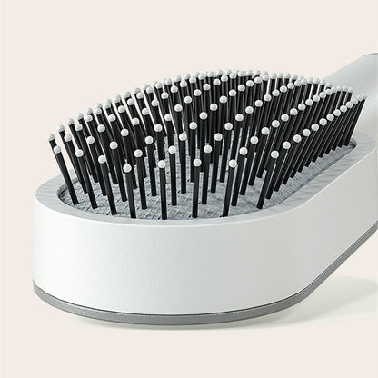 Cepillo autolimpiante para el cabello para mujeres, con una sola tecla, para la pérdida del cabello, masajeador de bolsas de aire, peine para el cuero cabelludo, cepillo antiestático.