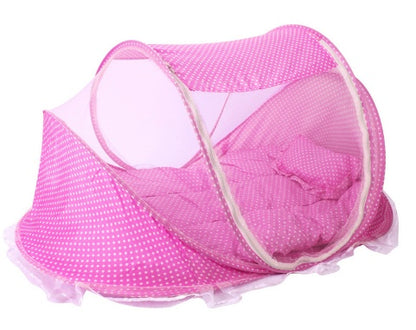 Red de cuna plegable para bebé con almohada (juego de 2 piezas)