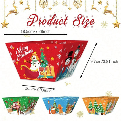12-Pack Christmas Paper Food Trays