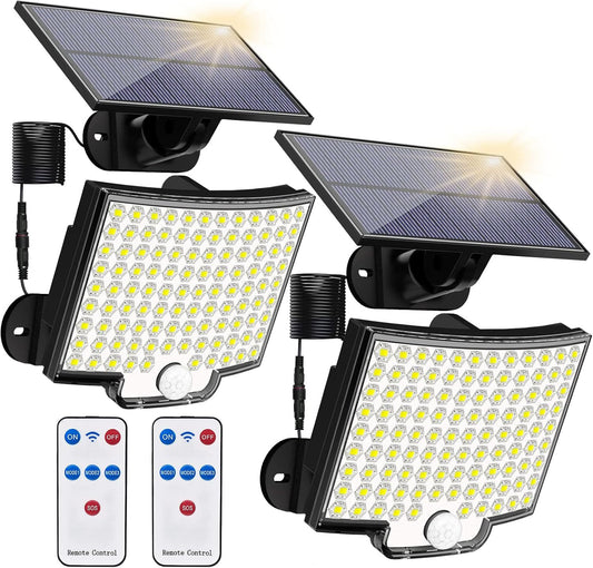 2PCS Solar Lights Outdooor  4 Modes 106LED Solar Security Lights  Waterproof Solar Motion Light null