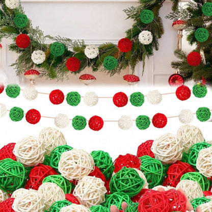 30-Pack Christmas Rattan Decorative Balls