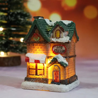Christmas Resin House LED Light Decoration