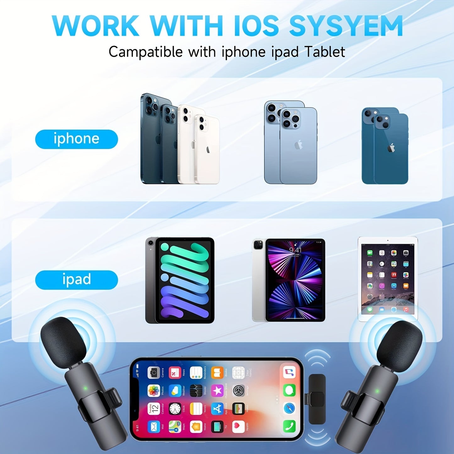 Wireless Lavalier Microphone for iPhone