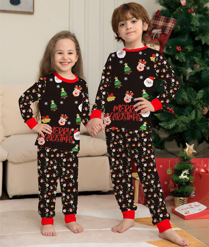 Conjunto de pijamas navideños familiares a juego. Pijamas navideños para la familia. Pijamas navideños. Ropa de dormir navideña.