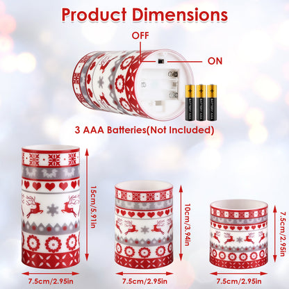 3-Pack Christmas Flameless LED Candles (Remote & Timer)