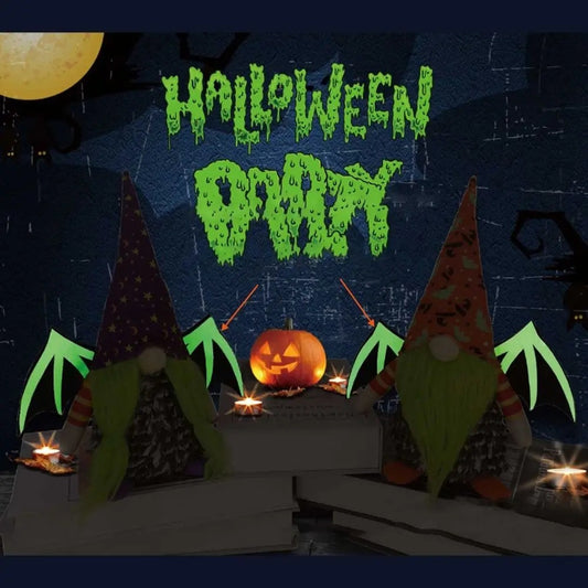 Murciélagos brillantes de Halloween, muñecos sin rostro, decoraciones de Halloween