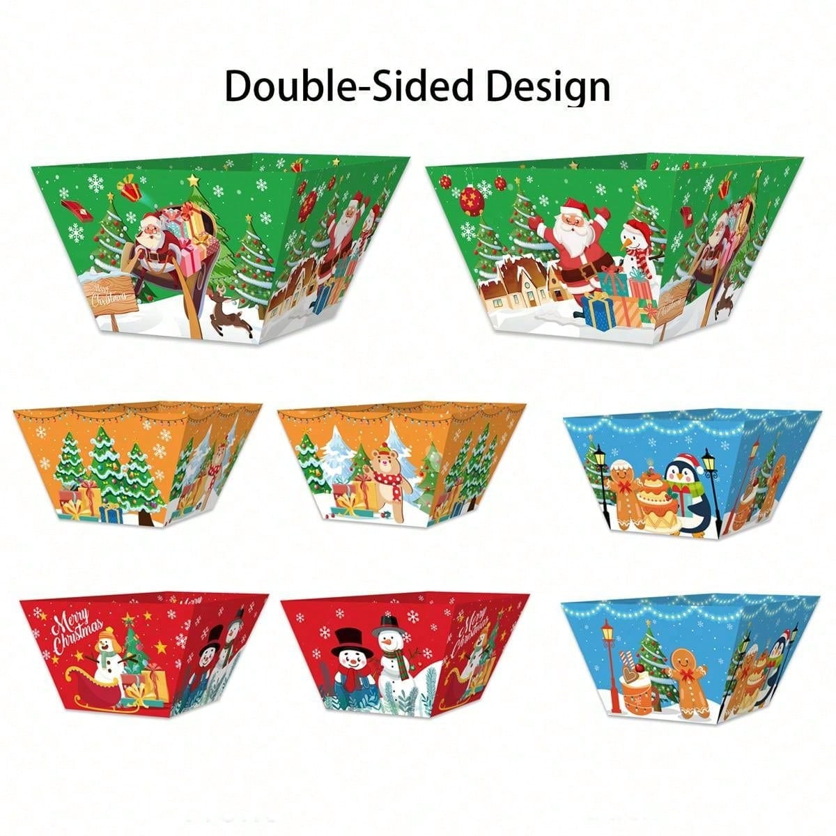 12-Pack Christmas Paper Food Trays