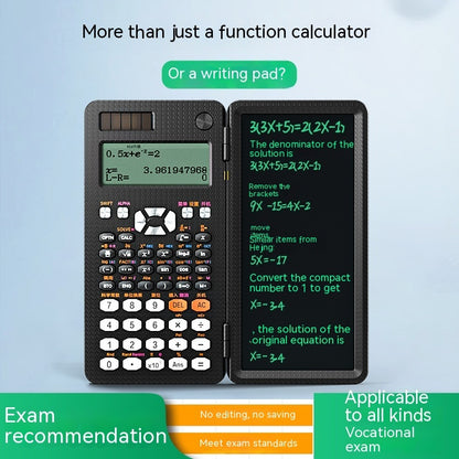 Calculadora científica plegable 2 en 1, tableta de escritura a mano, calculadora con función de aprendizaje, calculadora científica de escritorio plegable.