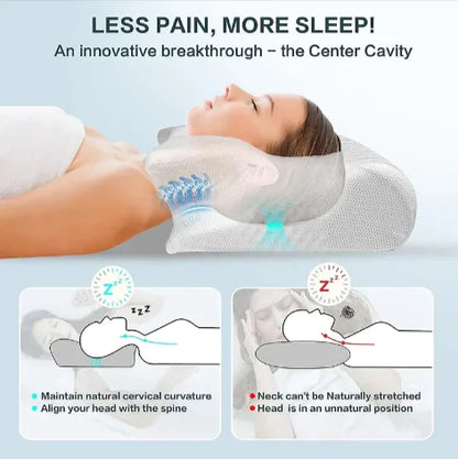 Ergonomic 2-in-1 Memory Foam Support Pillow