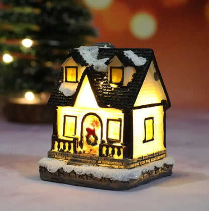 Christmas Resin House LED Light Decoration