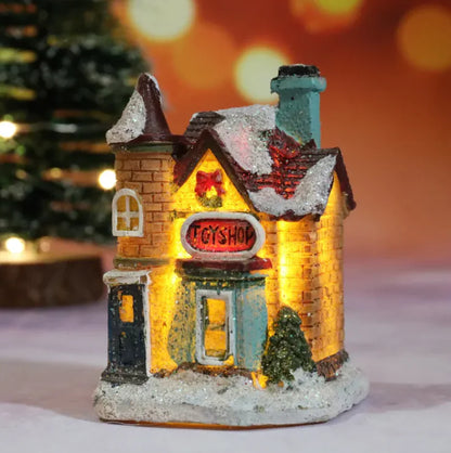 Christmas Resin House LED Light Decoration