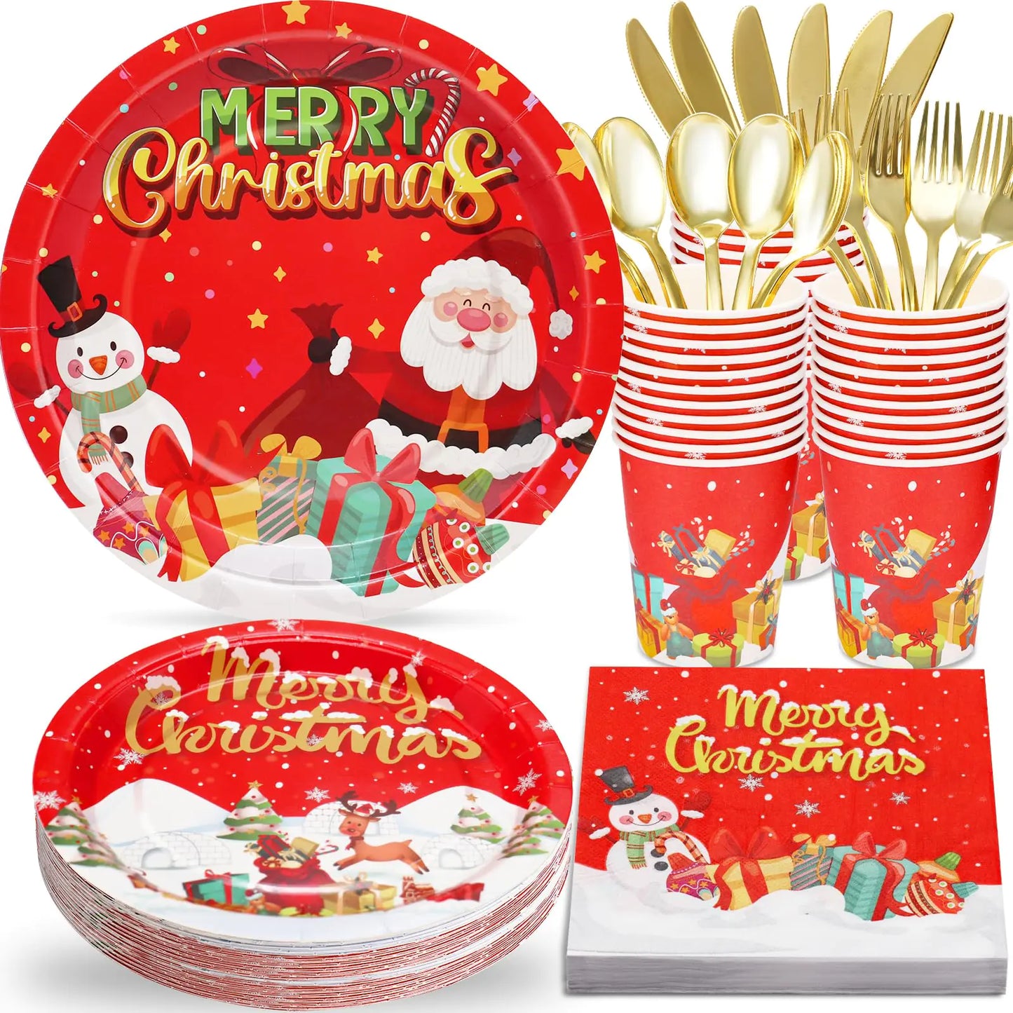 Christmas Party Tableware Set for 25 Guests