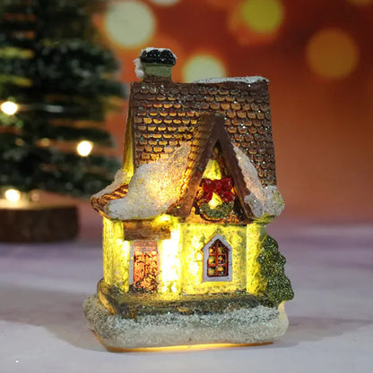 Christmas Resin House LED Light Decoration